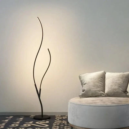 Lámpara de pie moderna diseño dos ramas aluminio forma orgánica - vista 9