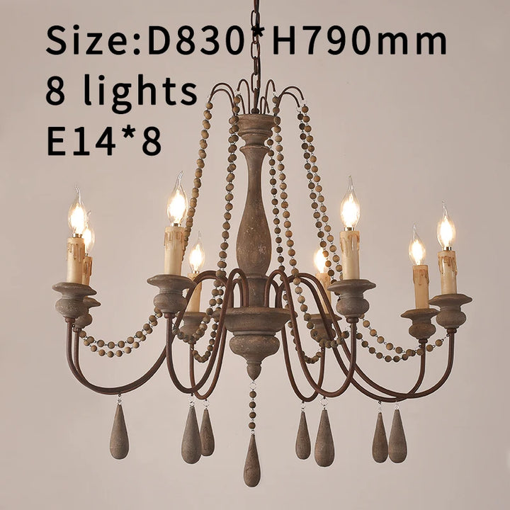 Lustre en bois blanc vintage pour salon – Elarisia