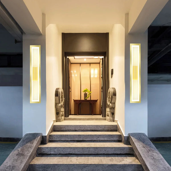 Applique Murale LED Étanche Moderne en Aluminium Doré – Vivarise