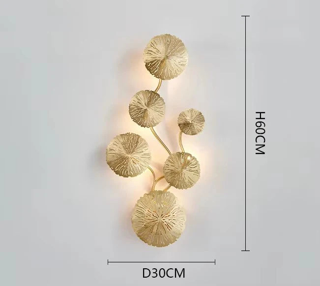 Applique Murale Raffiné Forme Feuilles Dorées – Mirage