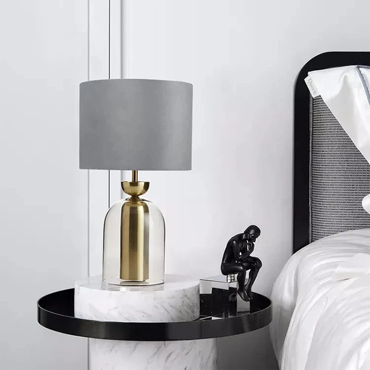  Lampe de Table Moderne Éclairage Doux et Ambiance Feutrée Gris – Lueur d’Ambre