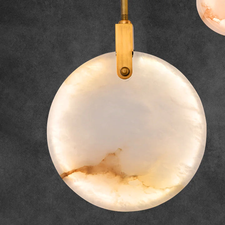 Lustre en cuivre et marbre pour salon – Marmoria