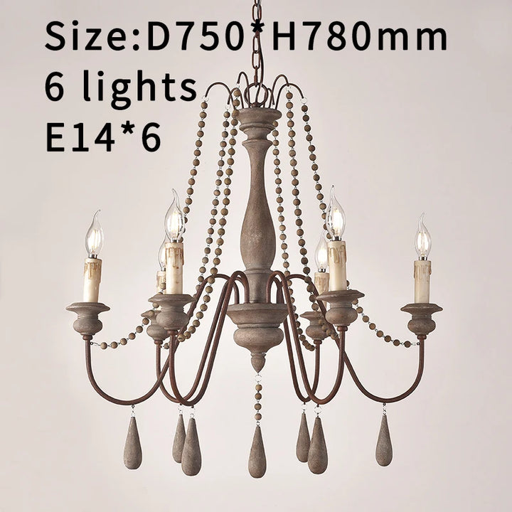Lustre en bois blanc vintage pour salon – Elarisia