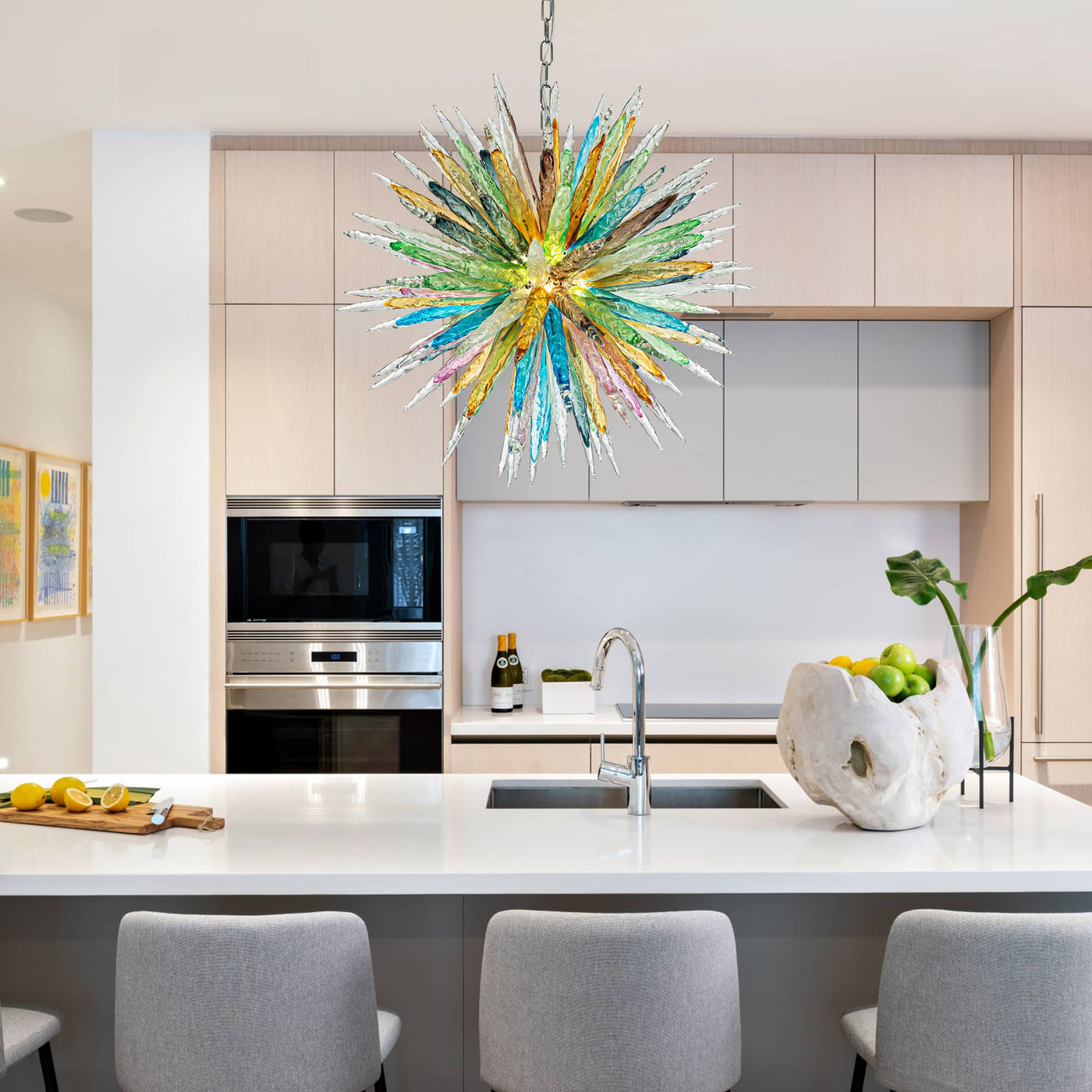 Lustre en Verre de Murano Multicolore – Aurorice