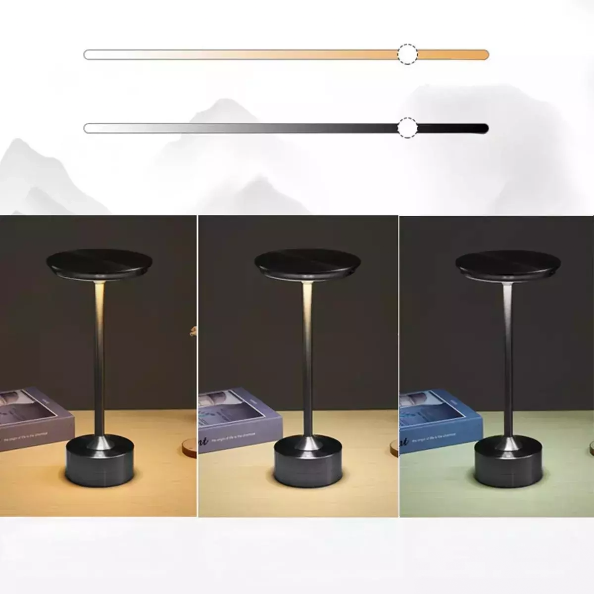 Lampe sans fil Métallico avec capteur tactile réglable au design moderne minimaliste - vue 8
