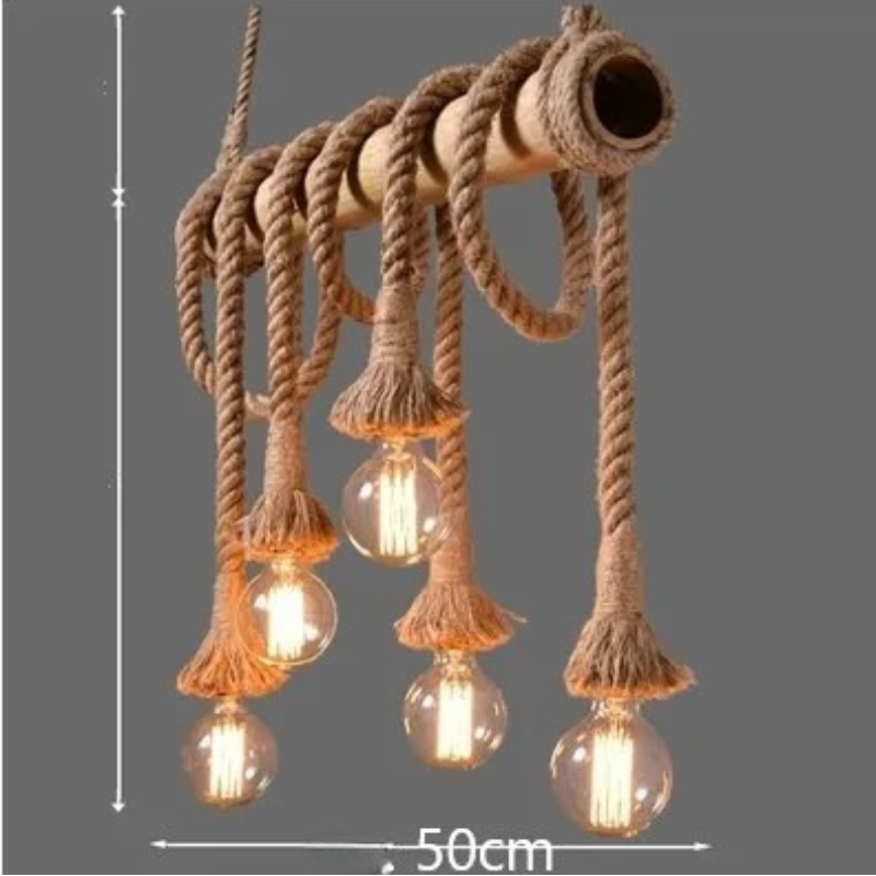 내추럴 & 인더스트리얼 스타일, 대나무·로프 정품 펜던트 조명 – Volya