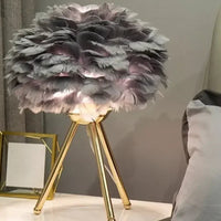 Lampe sur pied moderne en plumes pour chambre – Oriona