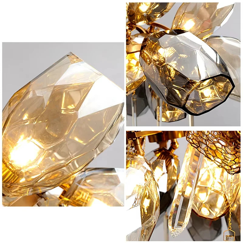 Suspension moderne en verre pour salon – Celestine