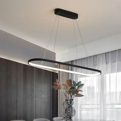 Suspension LED ovale Ondéa design contemporain éclairage uniforme - vue 6
