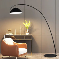 Lampe sur pied moderne en métal noir pour salon – Obsidial