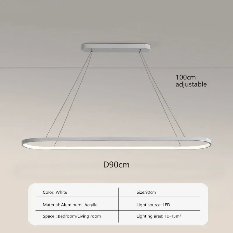 مصباح معلّق LED بيضاوي Ondéa تصميم معاصر إضاءة موحدة - المنظر 12