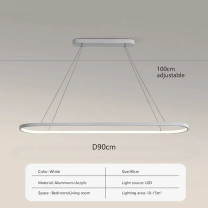 Suspension LED ovale Ondéa design contemporain éclairage uniforme - vue 12