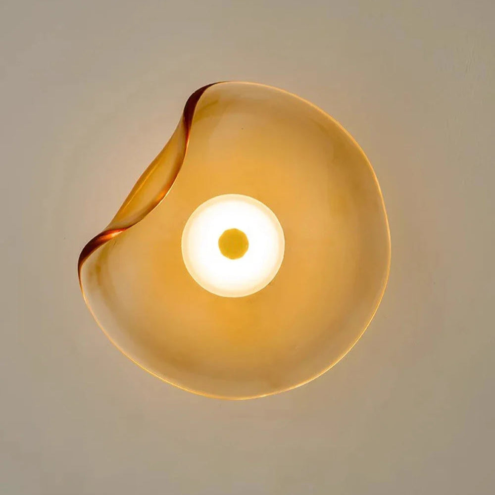 5-10m² 공간용 프리미엄 유리·스톤 벽등 – Éclat Ambre