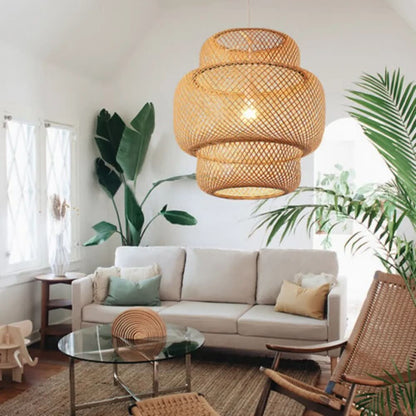 Hangende Lamp Handgeweven Bamboe Exotische Stijl – Zen Bambou