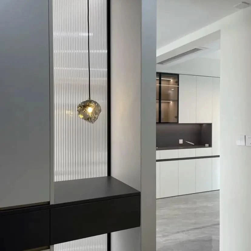 Suspension Scandinave en Verre Effet Lava – Volcano