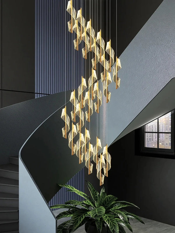 Lustre en spirale moderne pour villa et salon – Spirélite