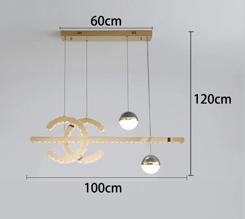 Lustre moderne en cristal pour salon – Cristarène