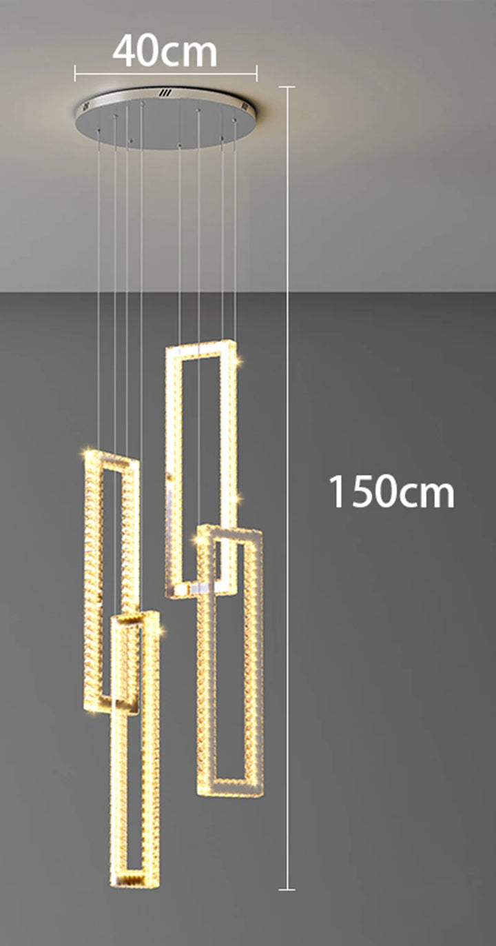 Lustre moderne en cristal pour salon – Cristarion