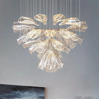 Lustre Cristal Moderne et Acier pour Salon – Mirellia