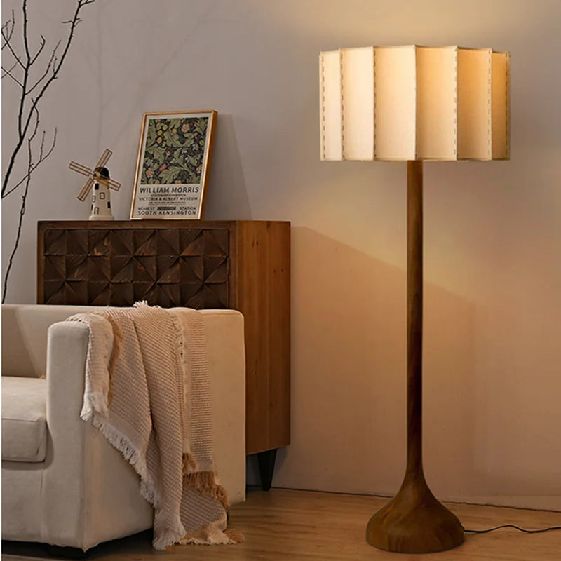 Lampe sur pied en bois style Wabi-Sabi pour salon – Armonique