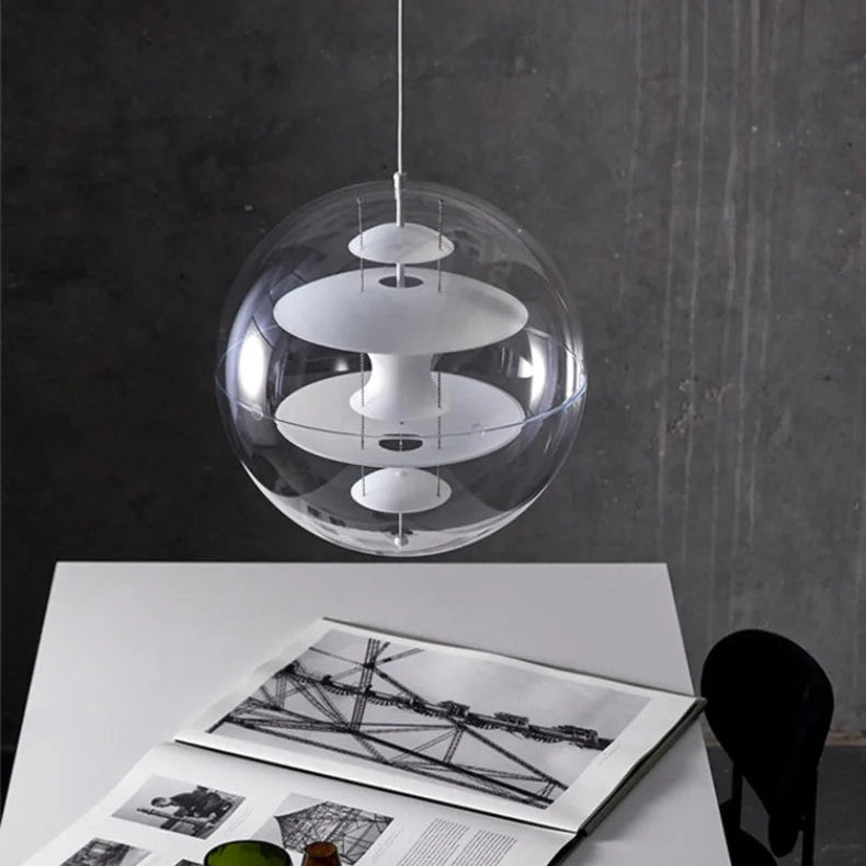 メタリック仕上げの球体LEDペンダントライト コンテンポラリーな雰囲気 – Harmonie Orbitale