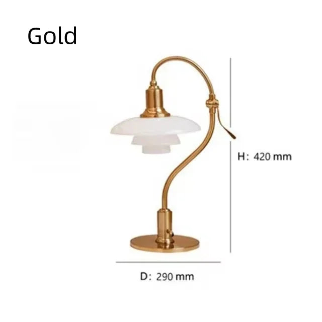 바우하우스 스타일 유리 & 철제 테이블 램프 – Auroldis