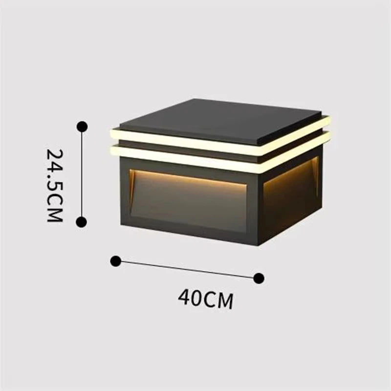 Lampe solaire extérieure carrée en acier inoxydable – Arionel