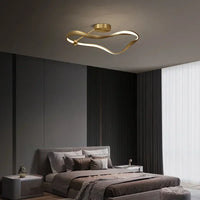 Lustre LED doré pour salons et chambres – Aurélior