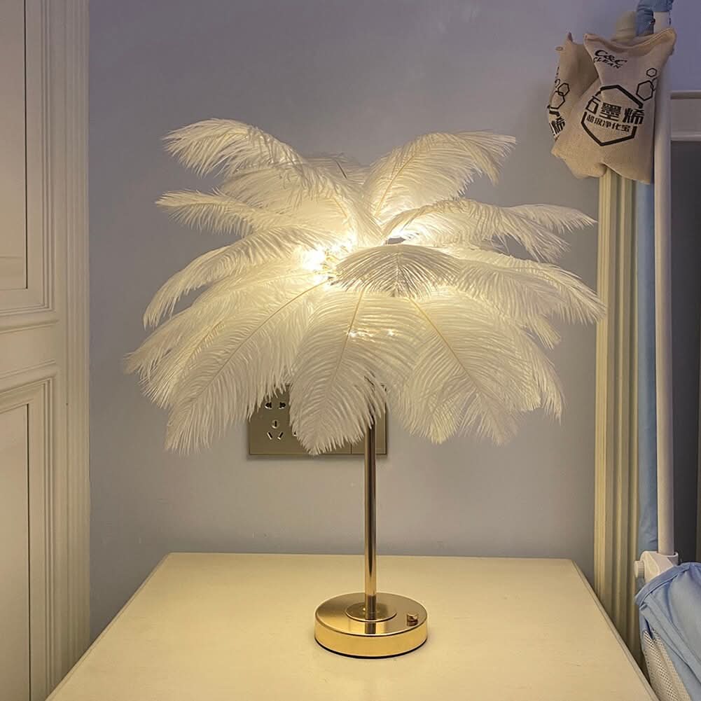 Lampe de table Décoratif en Plumes Rechargeable – Spolverino