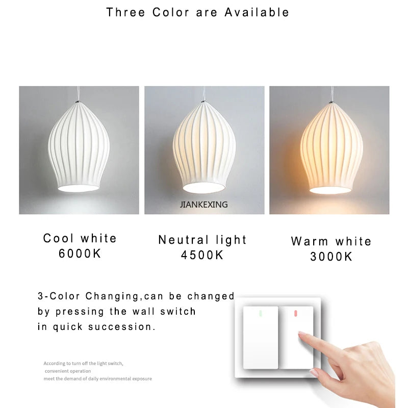 Suspension en céramique nervurée pour salle à manger – Estellion