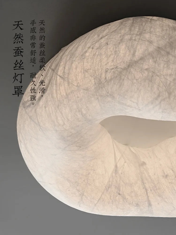 Plafonnier en soie fait main pour chambre et bureau – Zénitha