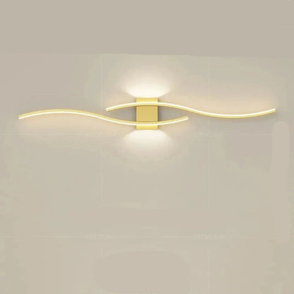 Wall sconce Wave undulating design with white acrylic diffuser and lacquered iron structure - view 15