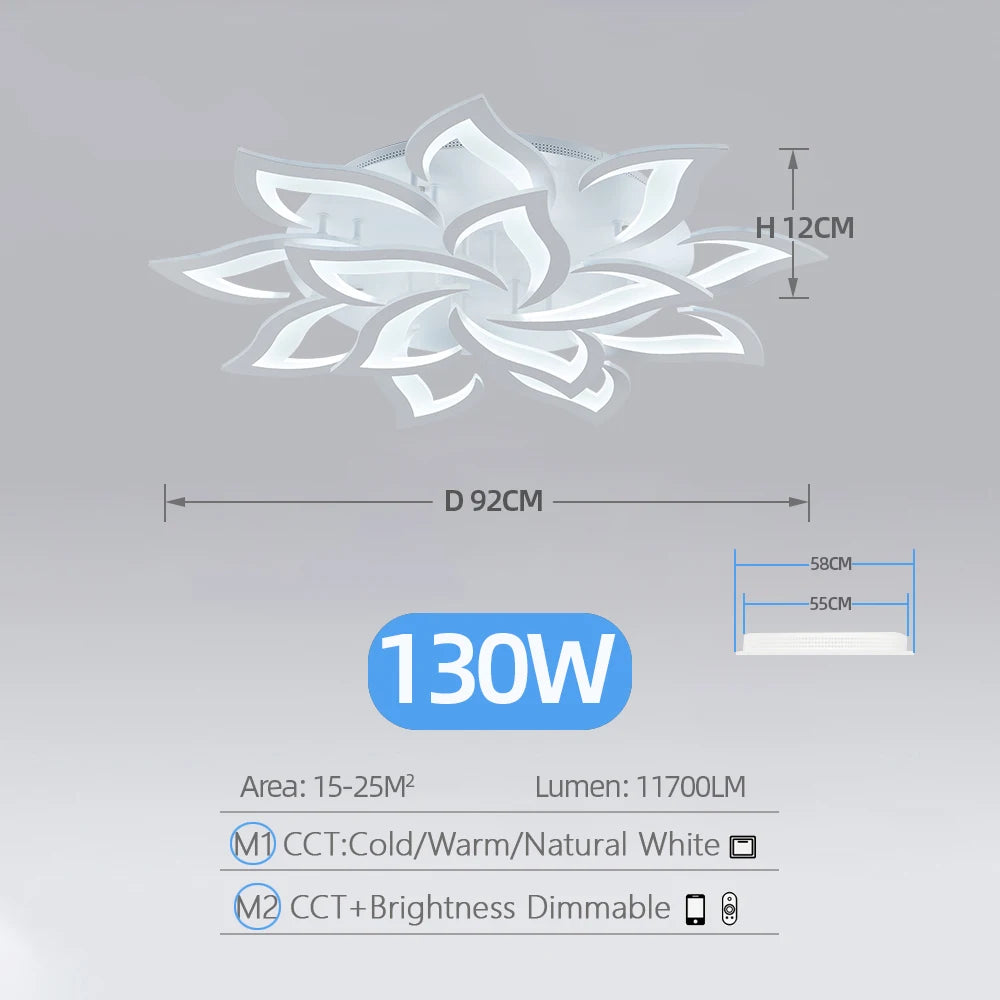 Plafonnier Acrylique Moderne Dimmable pour Salon/Chambre – Caeleste