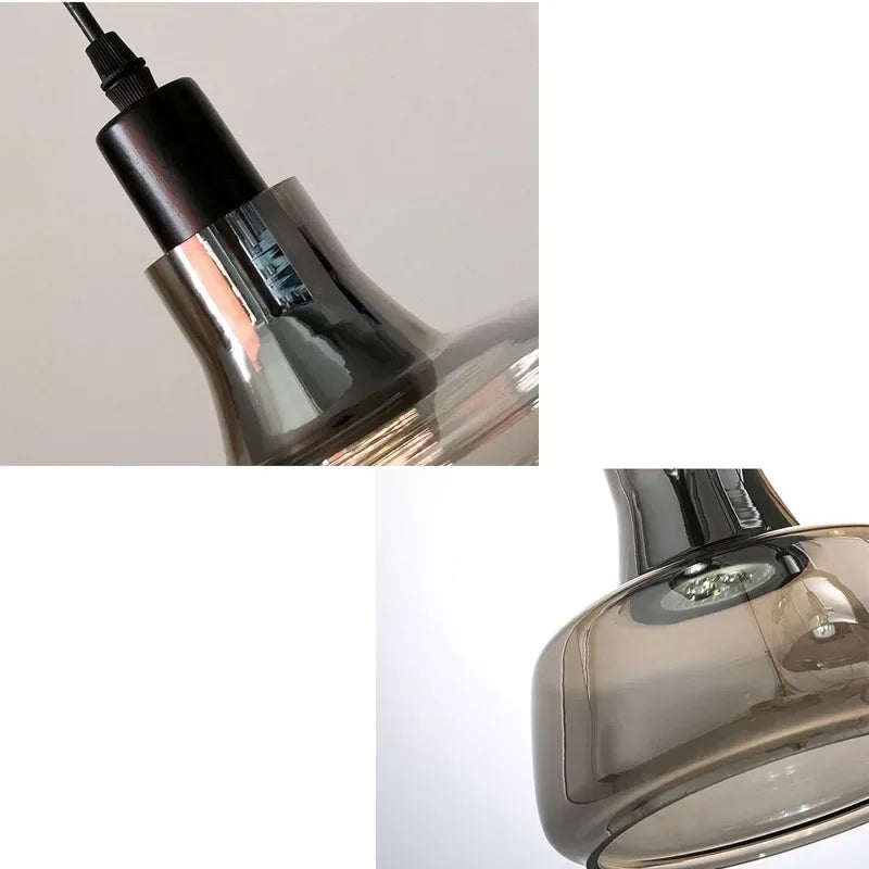 Suspension Verre Métal LED Design Moderne – Raplus