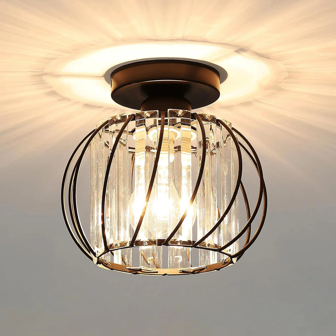 Plafonnier vintage en fer noir pour salle à manger – Mirostella