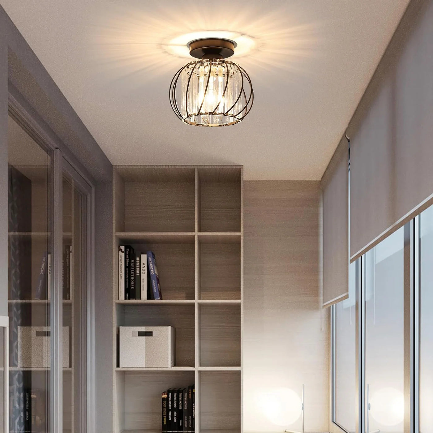 Plafonnier vintage en fer noir pour salle à manger – Mirostella