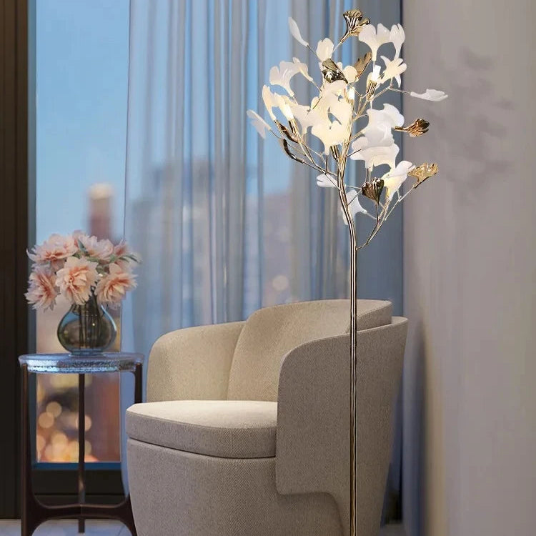 Lampe sur pied en métal style Ginkgo – Ginkova