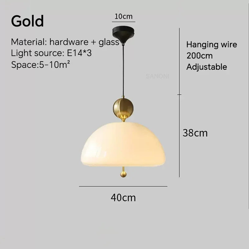 Suspension moderne en verre crémeux pour chambre et étude – Célorion