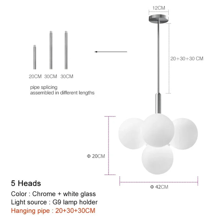 Lustre moderne en verre pour salon – Arionelle