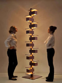 Lampe de Sol en Grès Imitation Bois pour Salon – Armonya