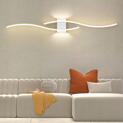 Wall sconce Wave undulating design with white acrylic diffuser and lacquered iron structure - view 8
