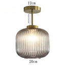 Plafonier din sticlă striată retro pentru living și coridor – Crescianea