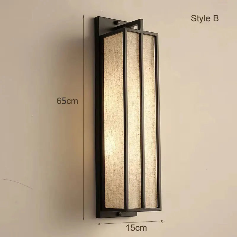 Applique murale en fer et lin style chinois pour chambre – Lumisan