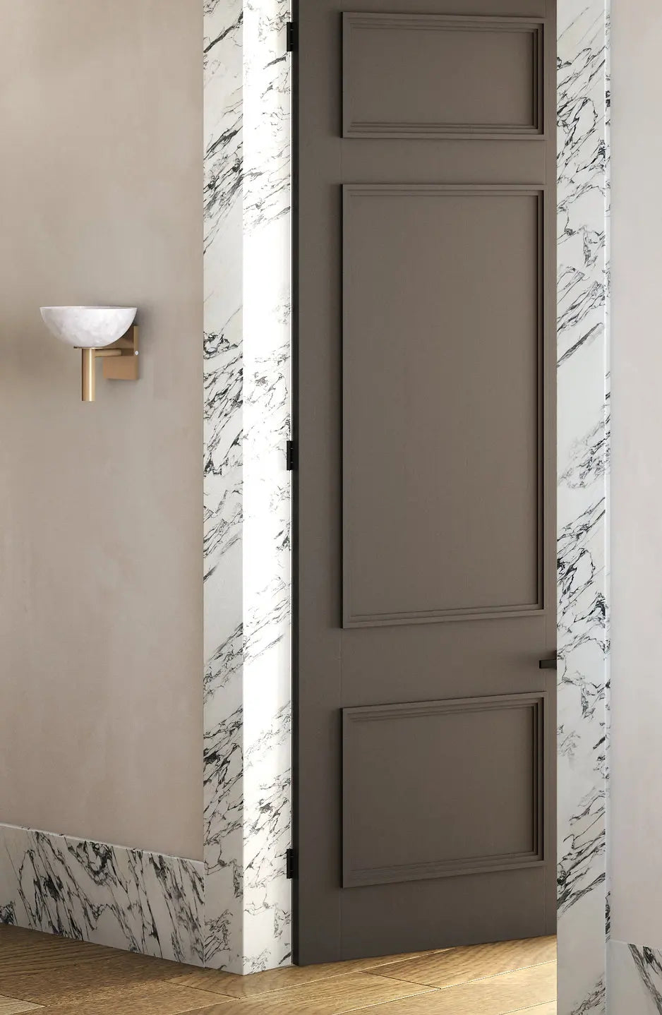 Marble and copper wall light for bedroom – Ciraluce