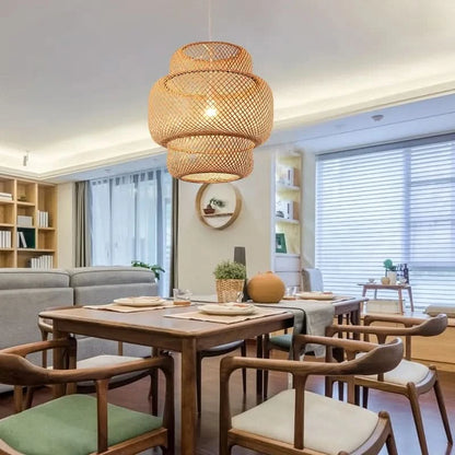 Hangende Lamp Handgeweven Bamboe Exotische Stijl – Zen Bambou