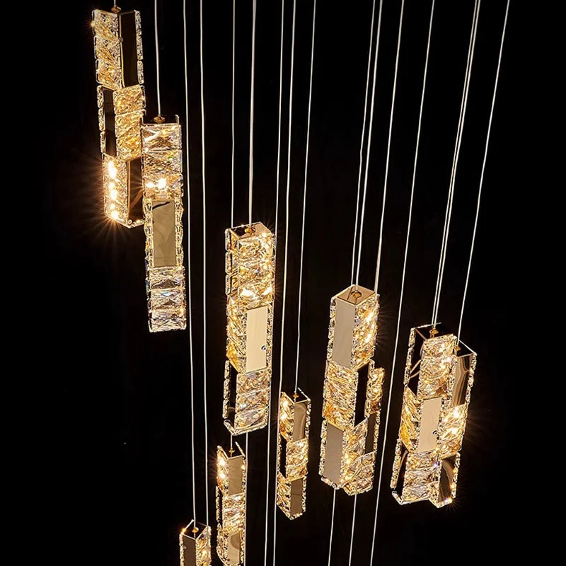 Lustre en cristal moderne pour salon – Cristarène