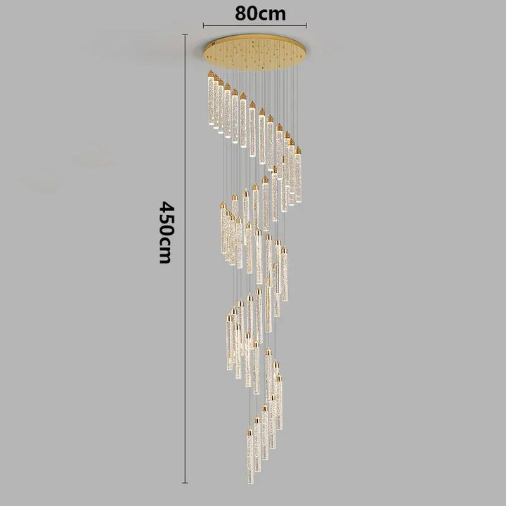 Lustre Rotatif en Cristal Doré pour Grand Espace – Célestarion