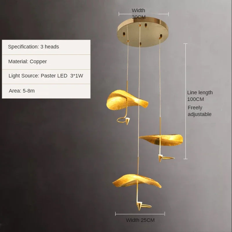 Suspension en cuivre moderne pour duplex – Céloria