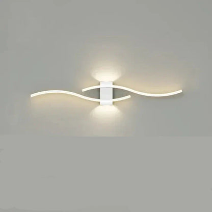 Wall sconce Wave undulating design with white acrylic diffuser and lacquered iron structure - view 9