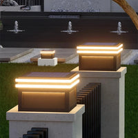 Lampe solaire extérieure carrée en acier inoxydable – Arionel